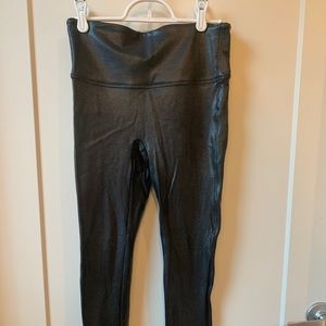 Spanx faux leather pebbled leggings